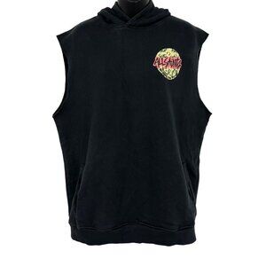 All Saints Hoodie Mens Shredder Hoodie Black Skater Size Small S Sleeveless EUC